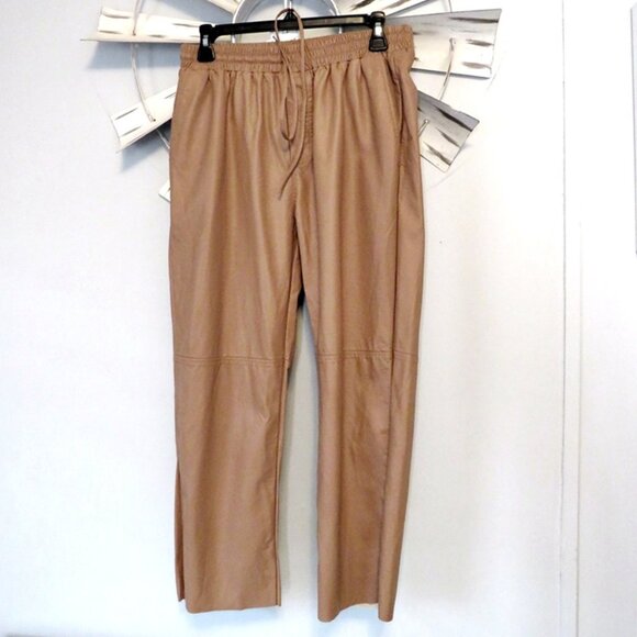 Deluc Fleetwood Nougat‎ Faux Leather Crop Pants - Picture 8 of 12